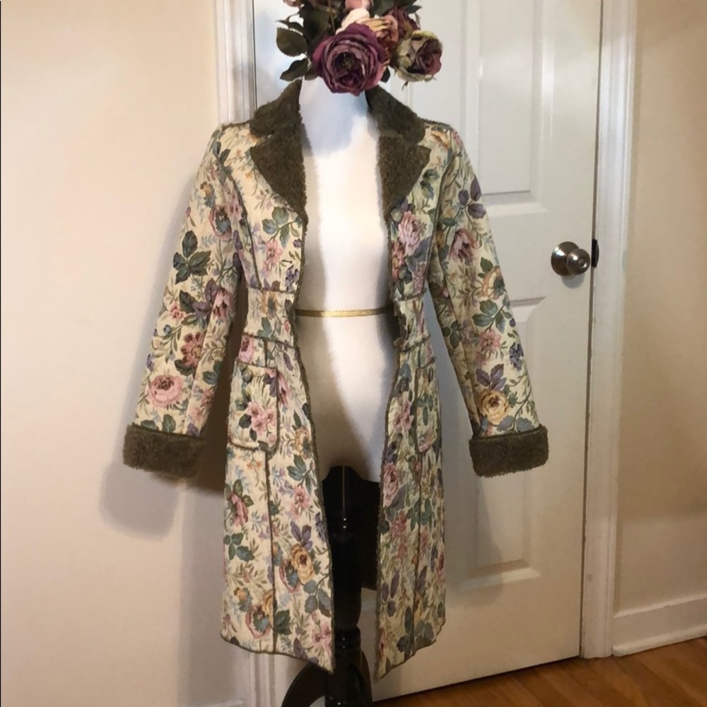 Anthropologie Vintage Floral Peacoat